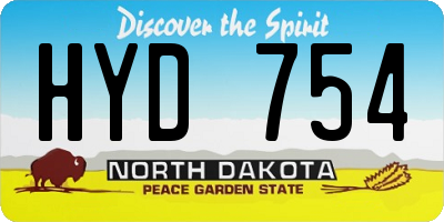 ND license plate HYD754