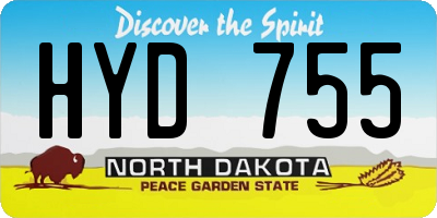 ND license plate HYD755