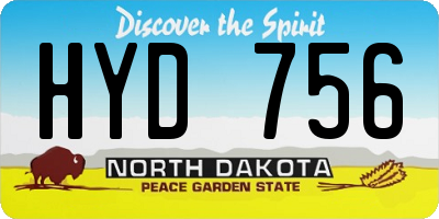 ND license plate HYD756