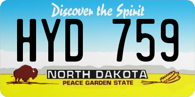 ND license plate HYD759