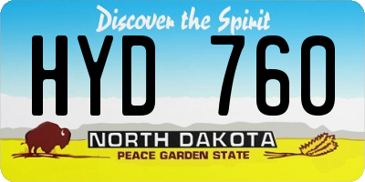 ND license plate HYD760