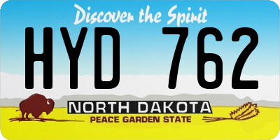 ND license plate HYD762