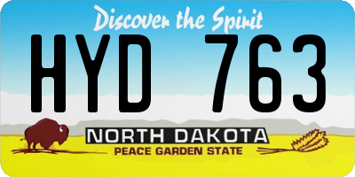 ND license plate HYD763