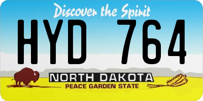 ND license plate HYD764