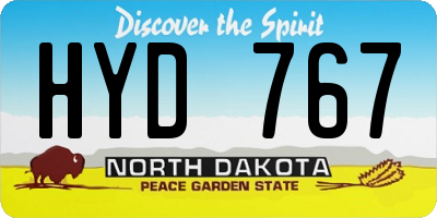 ND license plate HYD767