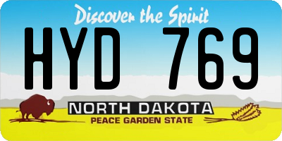 ND license plate HYD769
