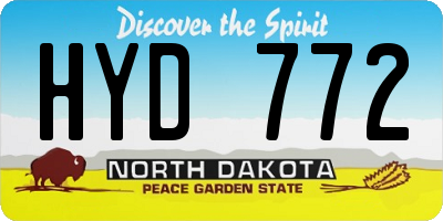 ND license plate HYD772