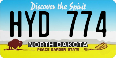 ND license plate HYD774