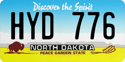 ND license plate HYD776