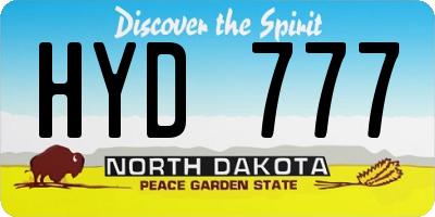 ND license plate HYD777