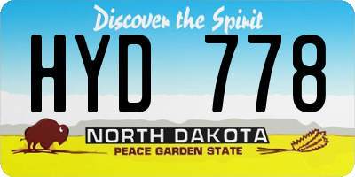 ND license plate HYD778