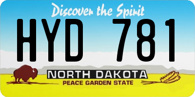 ND license plate HYD781
