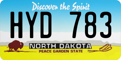 ND license plate HYD783