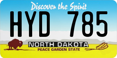 ND license plate HYD785