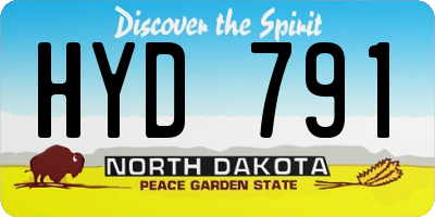 ND license plate HYD791