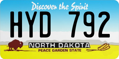 ND license plate HYD792