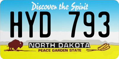 ND license plate HYD793