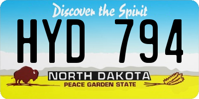 ND license plate HYD794