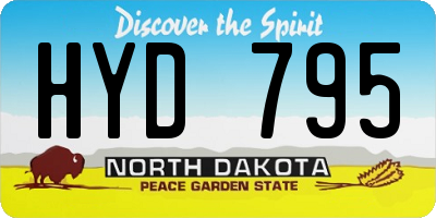 ND license plate HYD795