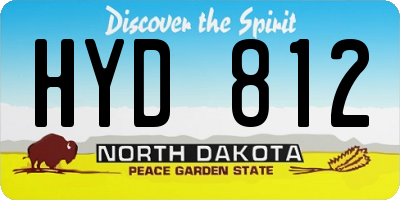 ND license plate HYD812