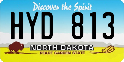ND license plate HYD813