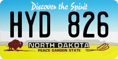 ND license plate HYD826