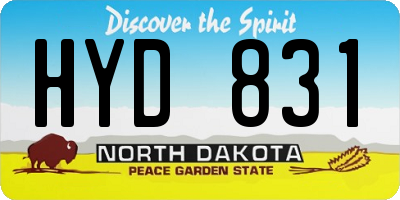 ND license plate HYD831