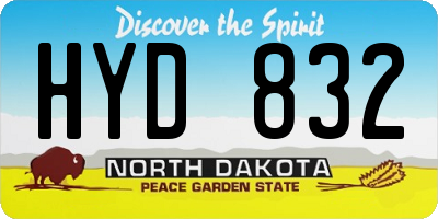 ND license plate HYD832