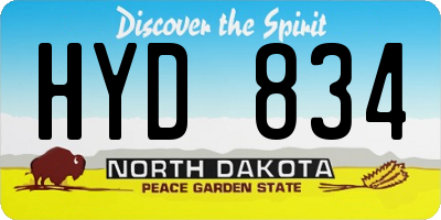ND license plate HYD834