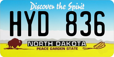 ND license plate HYD836