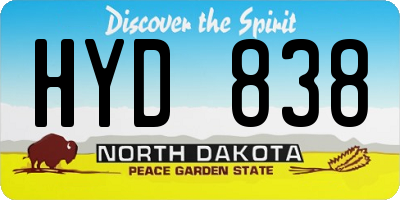 ND license plate HYD838