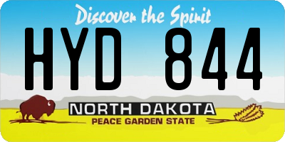 ND license plate HYD844
