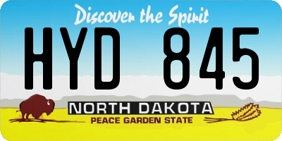 ND license plate HYD845