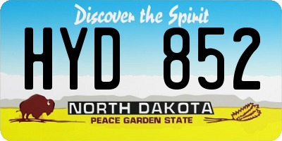 ND license plate HYD852