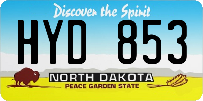 ND license plate HYD853