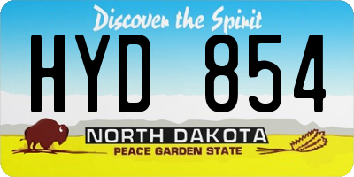 ND license plate HYD854