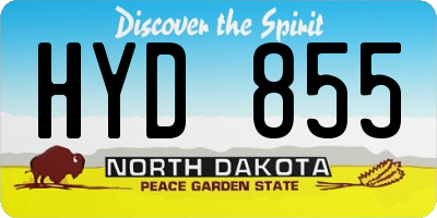 ND license plate HYD855