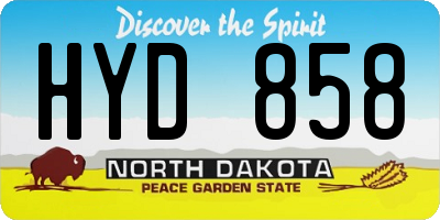 ND license plate HYD858