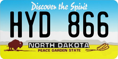 ND license plate HYD866