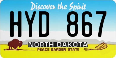 ND license plate HYD867