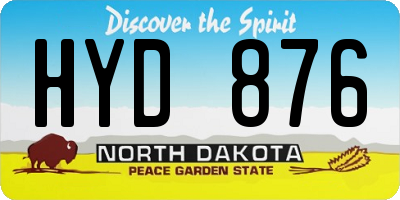ND license plate HYD876