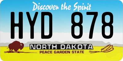 ND license plate HYD878