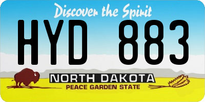 ND license plate HYD883
