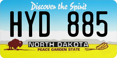 ND license plate HYD885
