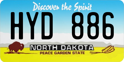 ND license plate HYD886