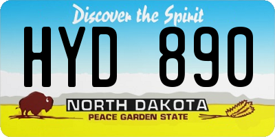 ND license plate HYD890