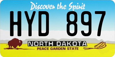 ND license plate HYD897