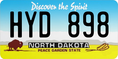 ND license plate HYD898