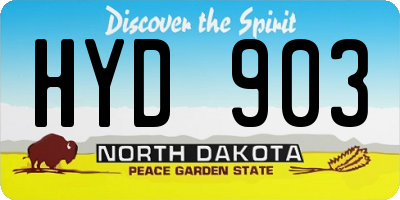 ND license plate HYD903