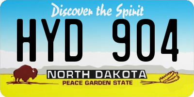 ND license plate HYD904
